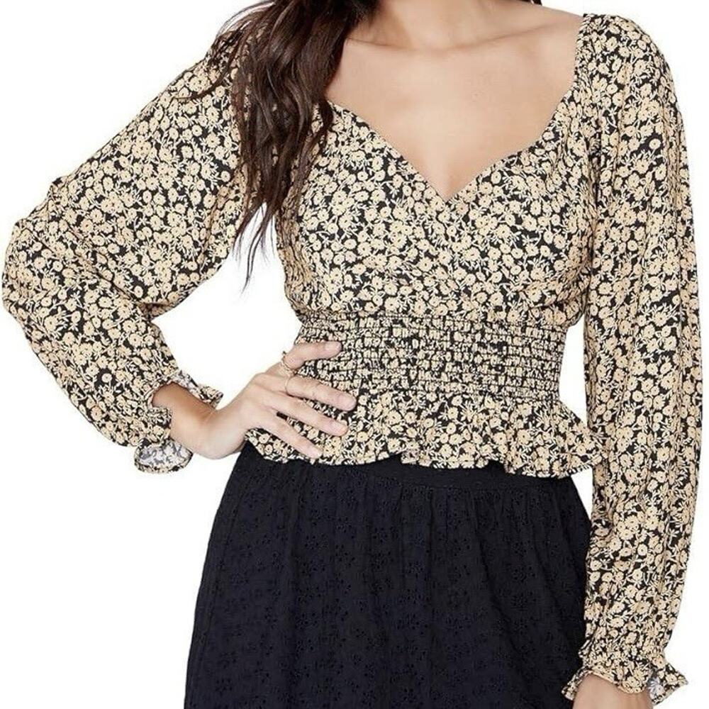 Lost + Wander Womens Crop Top S Floral Feminine Romantic Tomatogirl Vtg-Inspired